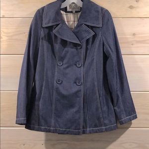 Bill Blass Storm System denim look coat 6